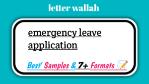 Emergency Leave Application For Office