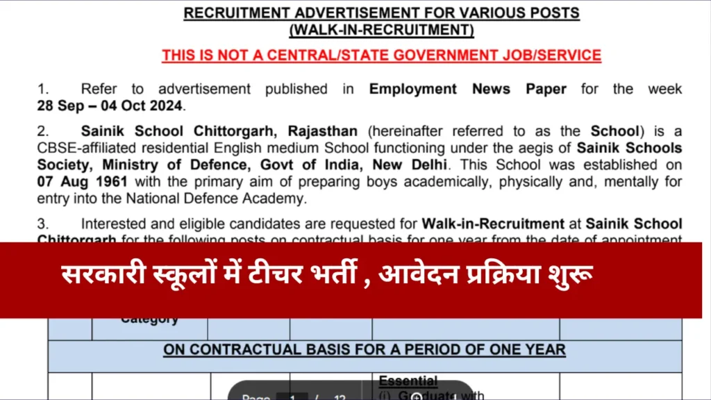 Govt School Teacher Vacancy: सरकारी स्कूलों में टीचर भर्ती का नोटिफिकेशन जारी, जल्द करें अप्लाई